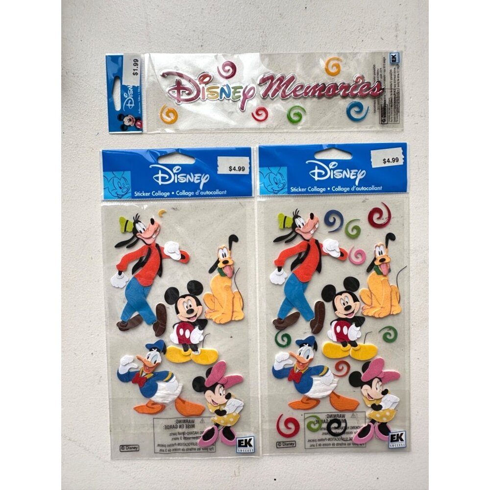 Disney Mickey Mouse and‎ Friends Sticker Collage LOT of 3 Jolees Boutique